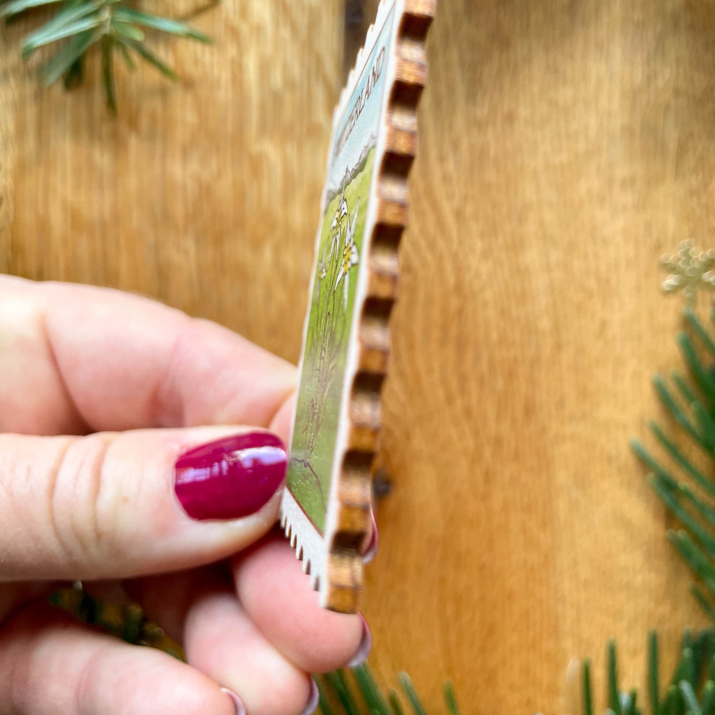 Edelweiss Postage-Stamp Magnet - Swiss Alps