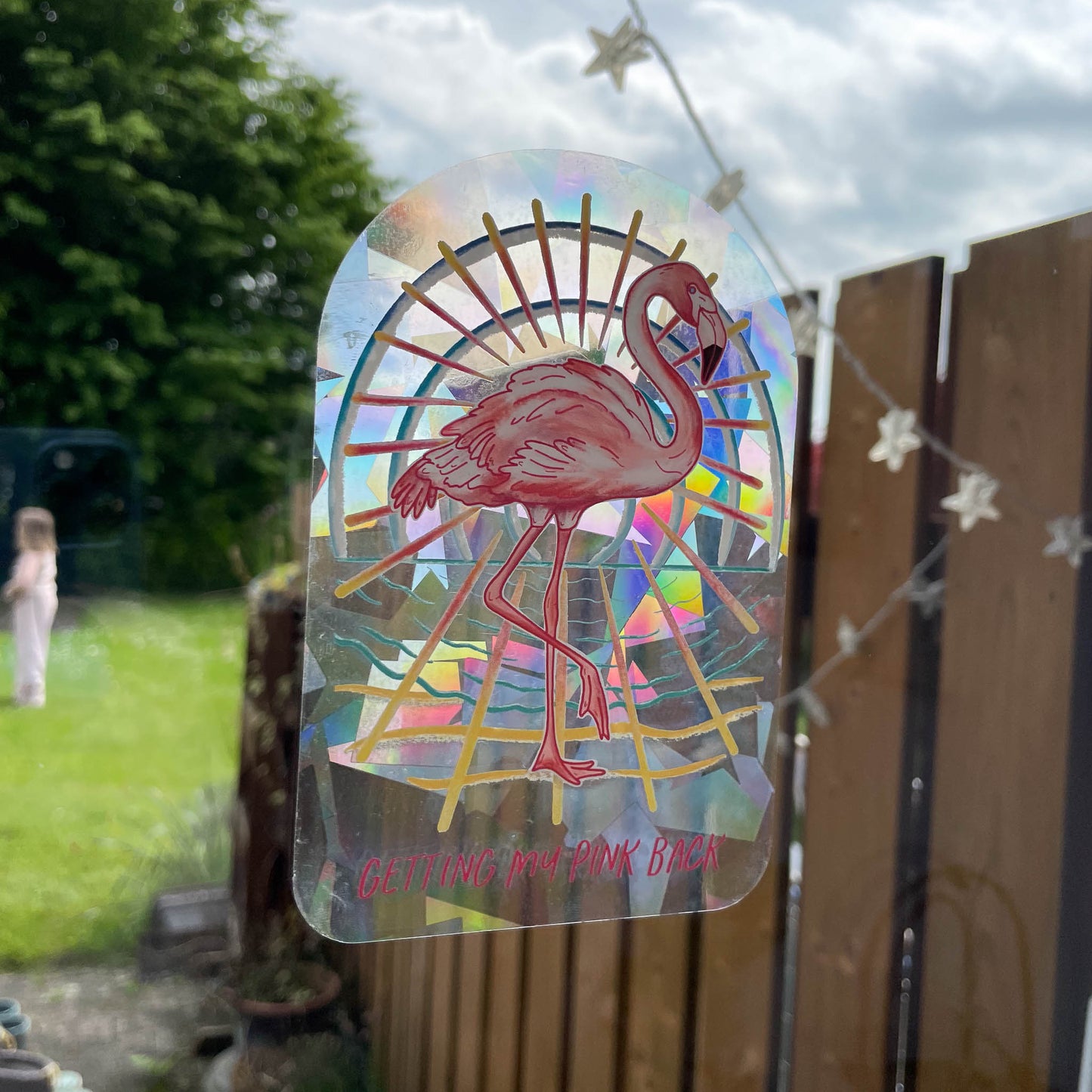 Flamingo Sun Catcher Window Sticker - Getting My Pink Back Collection