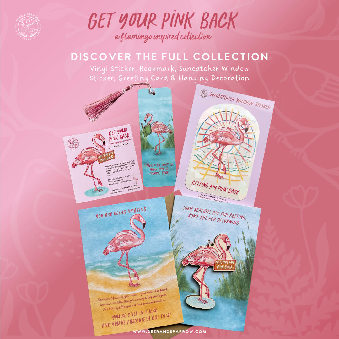 Flamingo Sun Catcher Window Sticker - Getting My Pink Back Collection