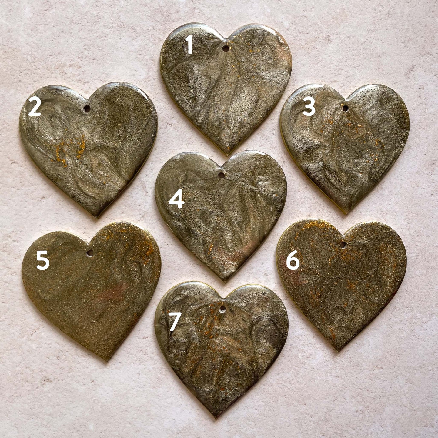 Antique Gold Heart Hanging Decoration
