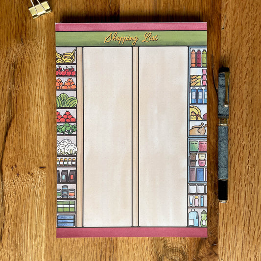 A5 Grocery Shopping List Pad - Keep track of your weekly shop with this handy notepad featuring a beautiful floral design.