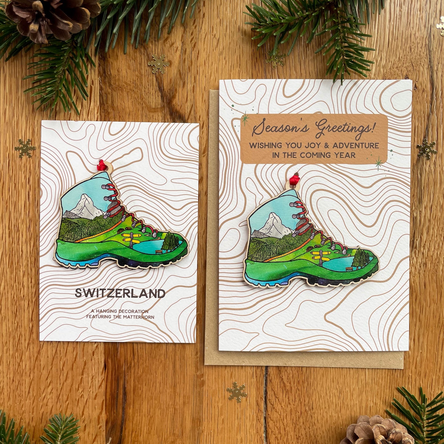 Hiking Boot Decoration -  Keepsake & Swiss Souvenir featuring The Matterhorn