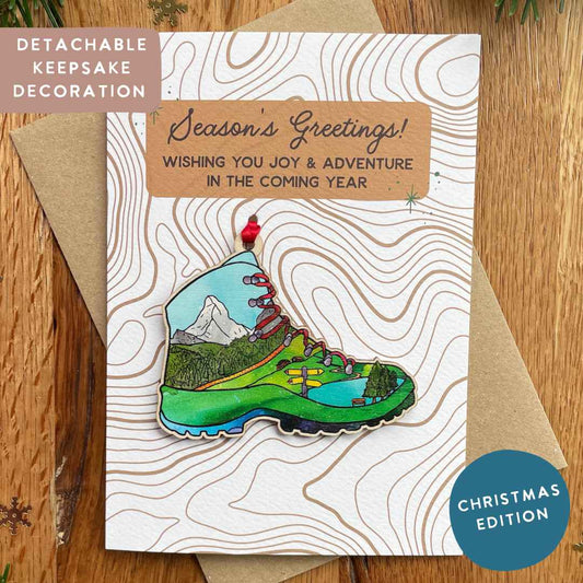 Swiss Mountains Christmas Card - Souvenir of Hiking in Switzerland