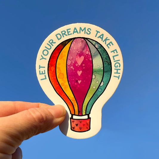 Let Your Dreams Take Flight: Hot Air Balloon Vinyl Sticker