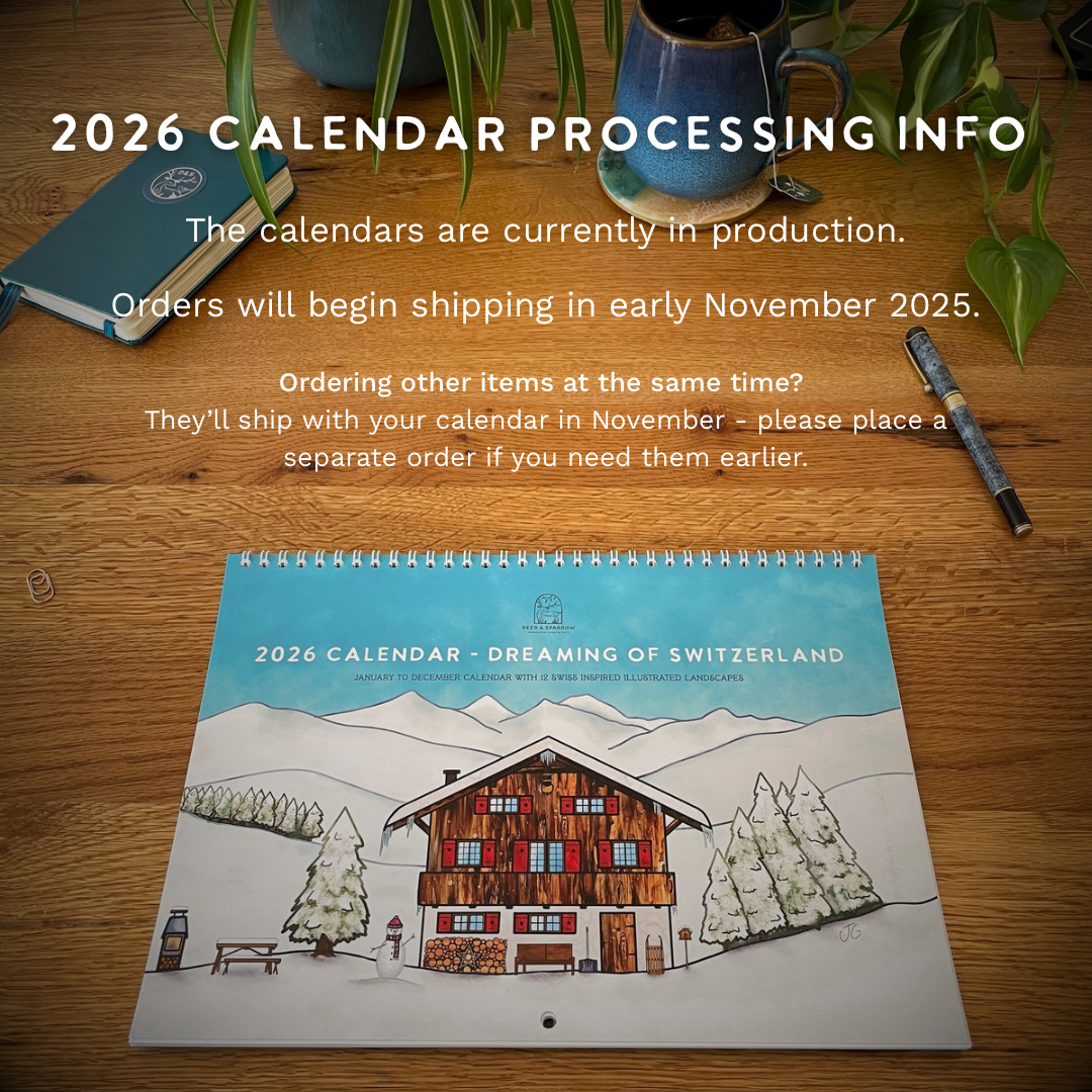 2026 Illustrated Switzerland Wall Calendar