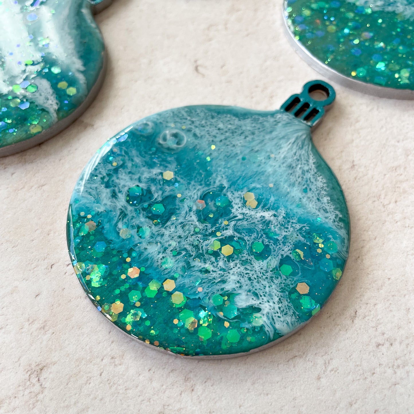 Swiss Lake Inspired Bauble Shaped Christmas Tree Decoration