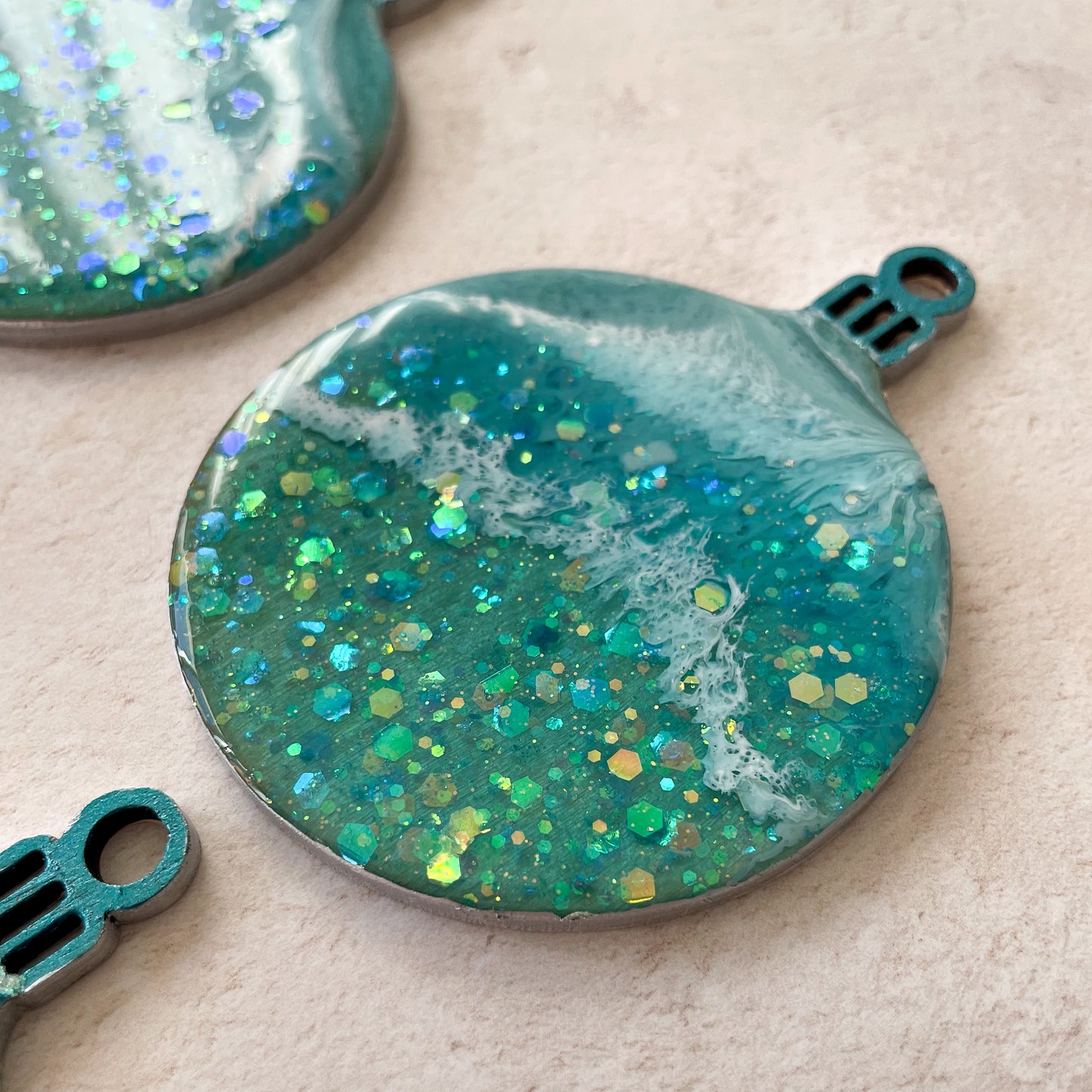 Swiss Lake Inspired Bauble Shaped Christmas Tree Decoration