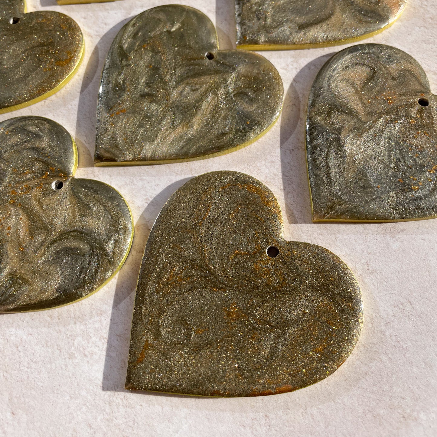 Antique Gold Heart Hanging Decoration