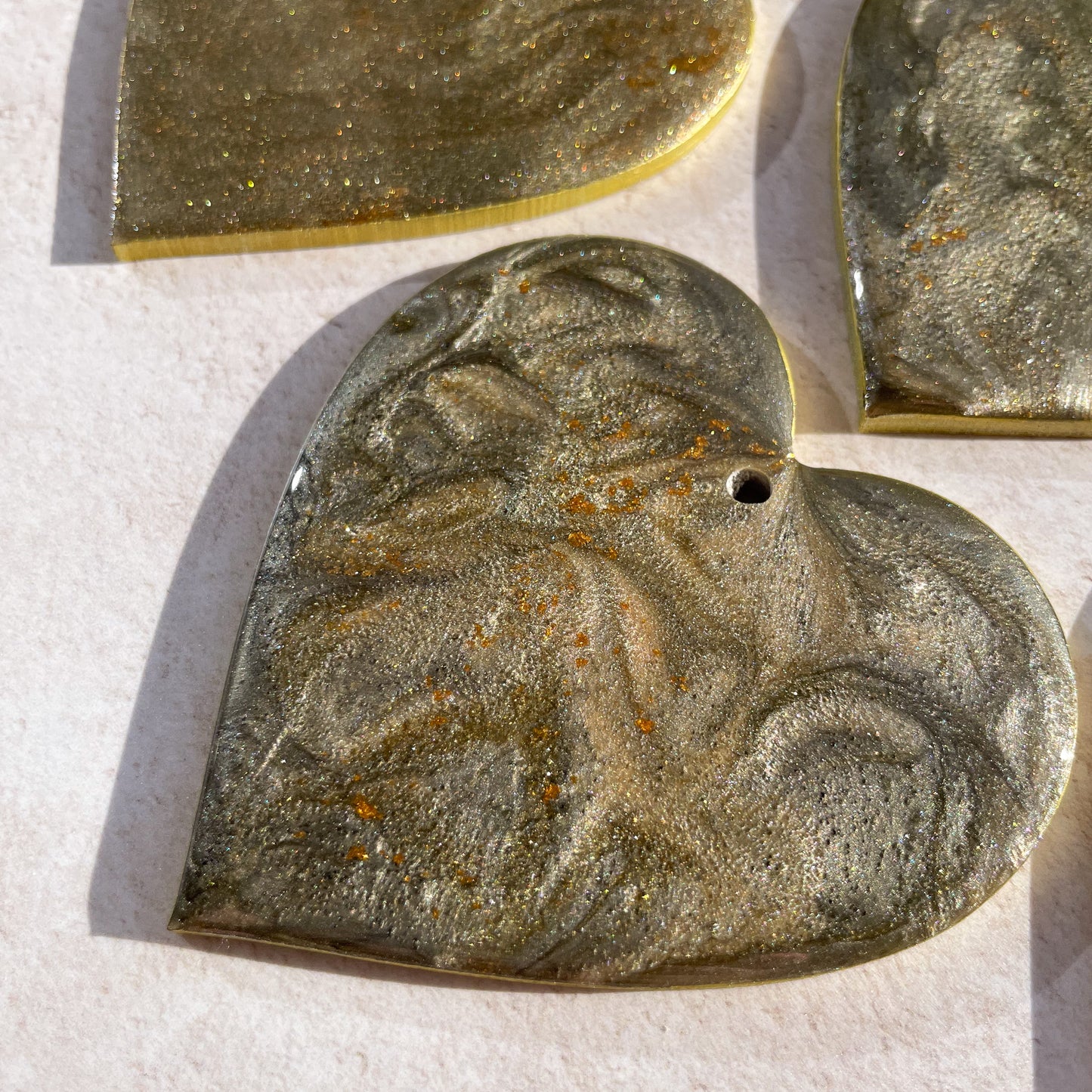 Antique Gold Heart Hanging Decoration