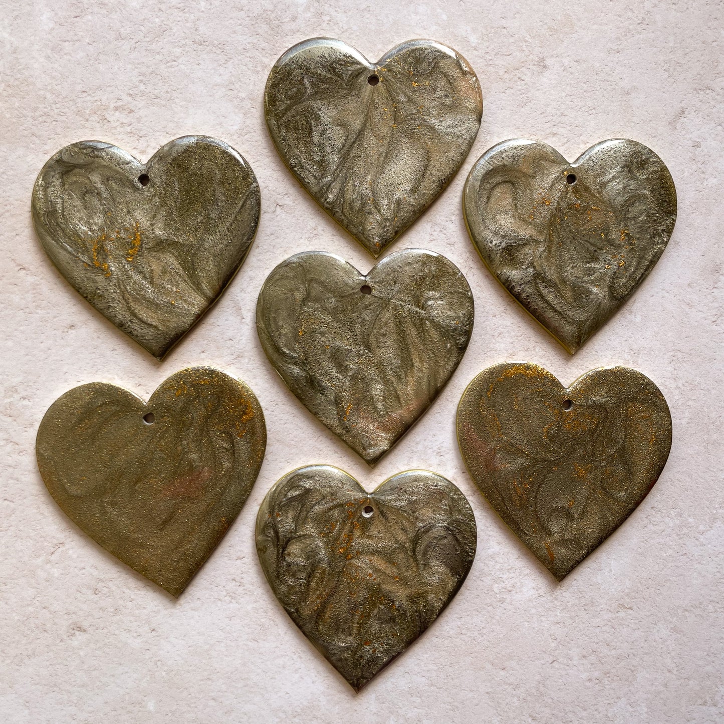 Antique Gold Heart Hanging Decoration