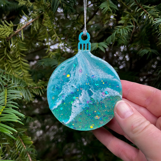 Swiss Lake Inspired Bauble Shaped Christmas Tree Decoration