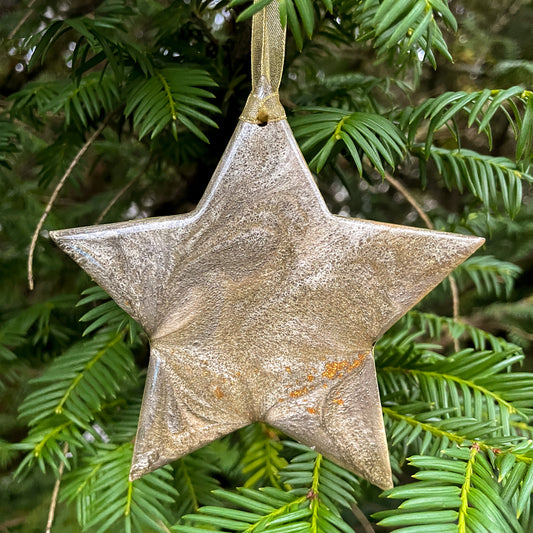 Gold Star Christmas Tree Decoration