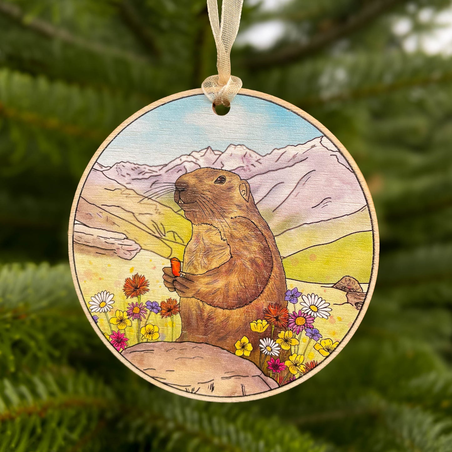 Marmot in the Swiss Alps Hanging Decoration