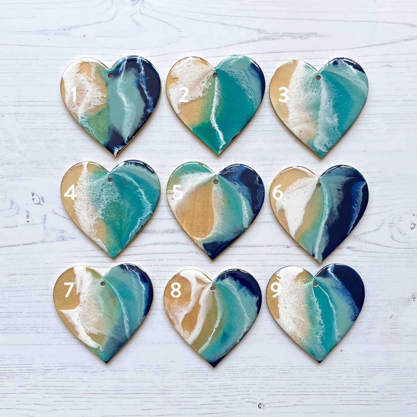 Ocean Heart Hanging Decoration with/without Greeting Card