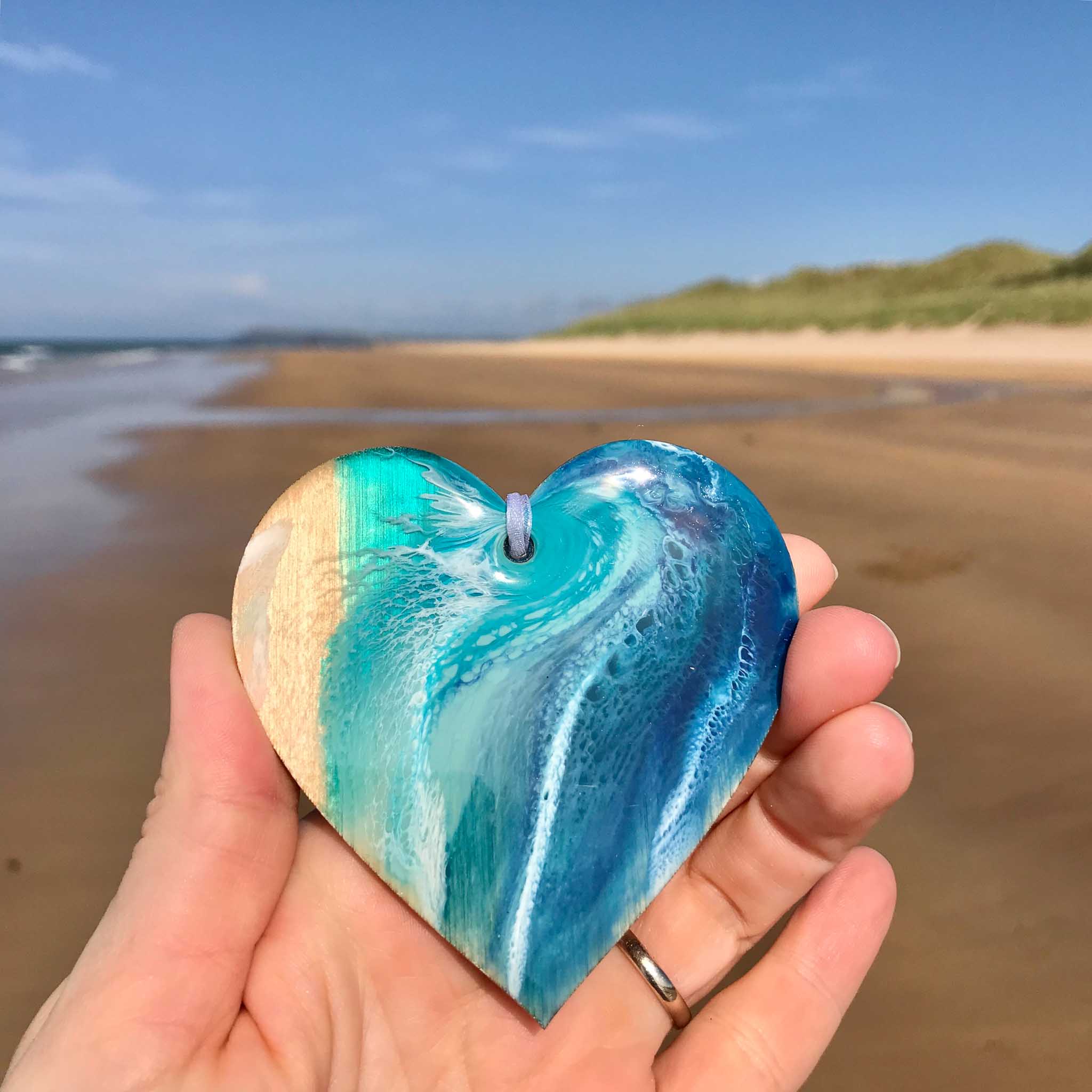 Handmade, small batch ocean themed keepsake decoration, available with or without a card, helping you capture those wonderful beach days.