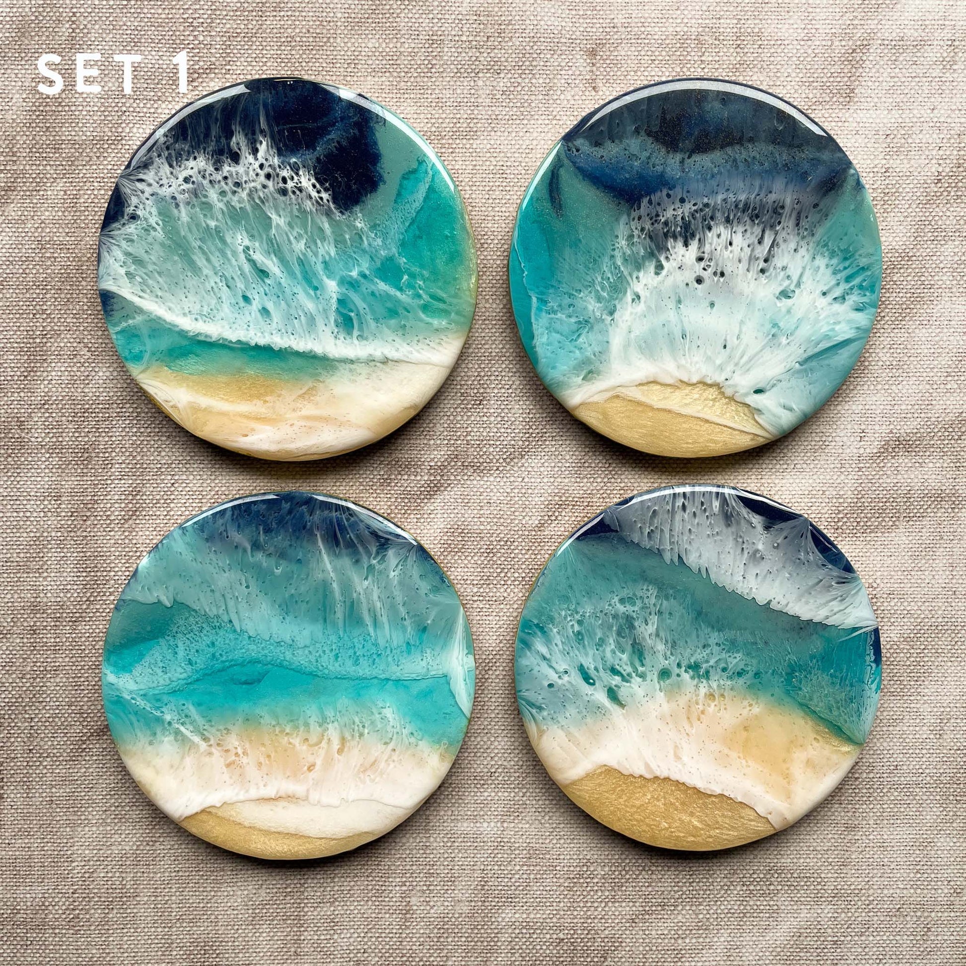 Unique gift idea for mothers, featuring ocean-inspired coasters for a touch of beachy elegance.