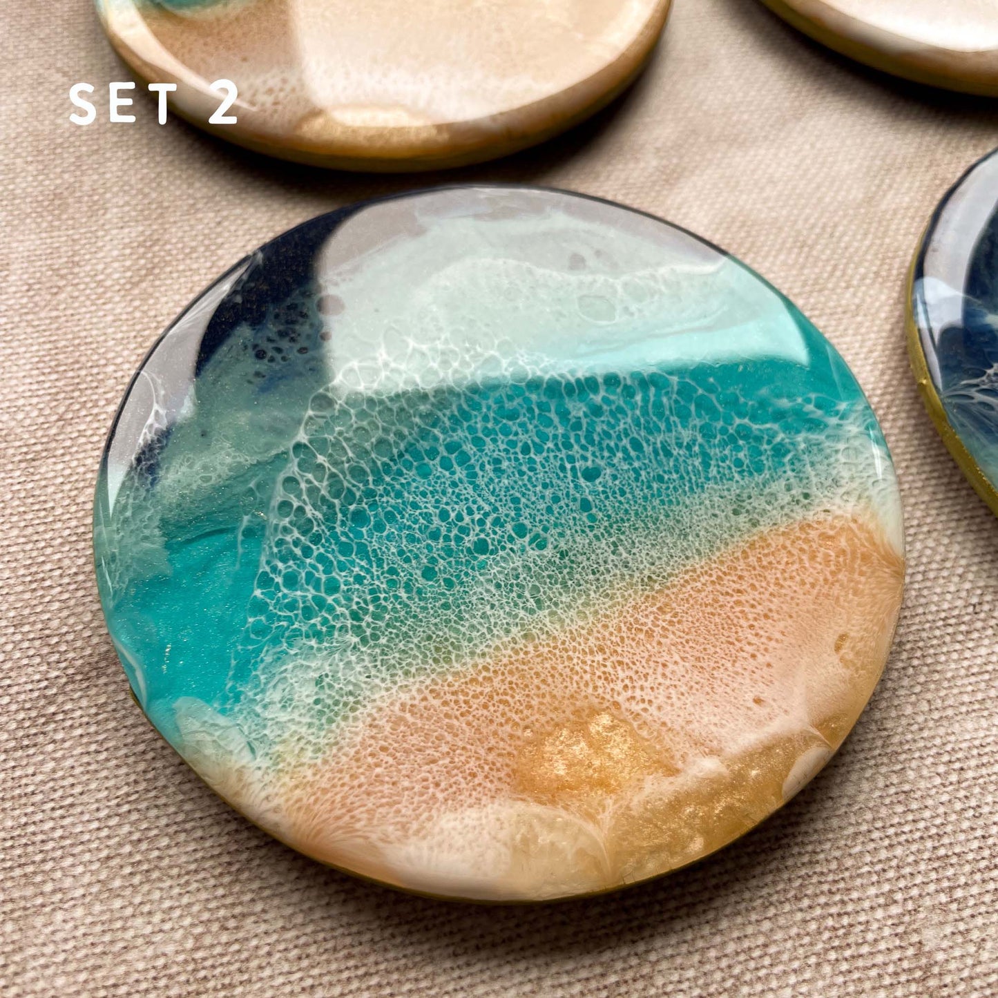 Enhance your living space with these stylish ocean coasters, a thoughtful gift for those who appreciate beach decor.