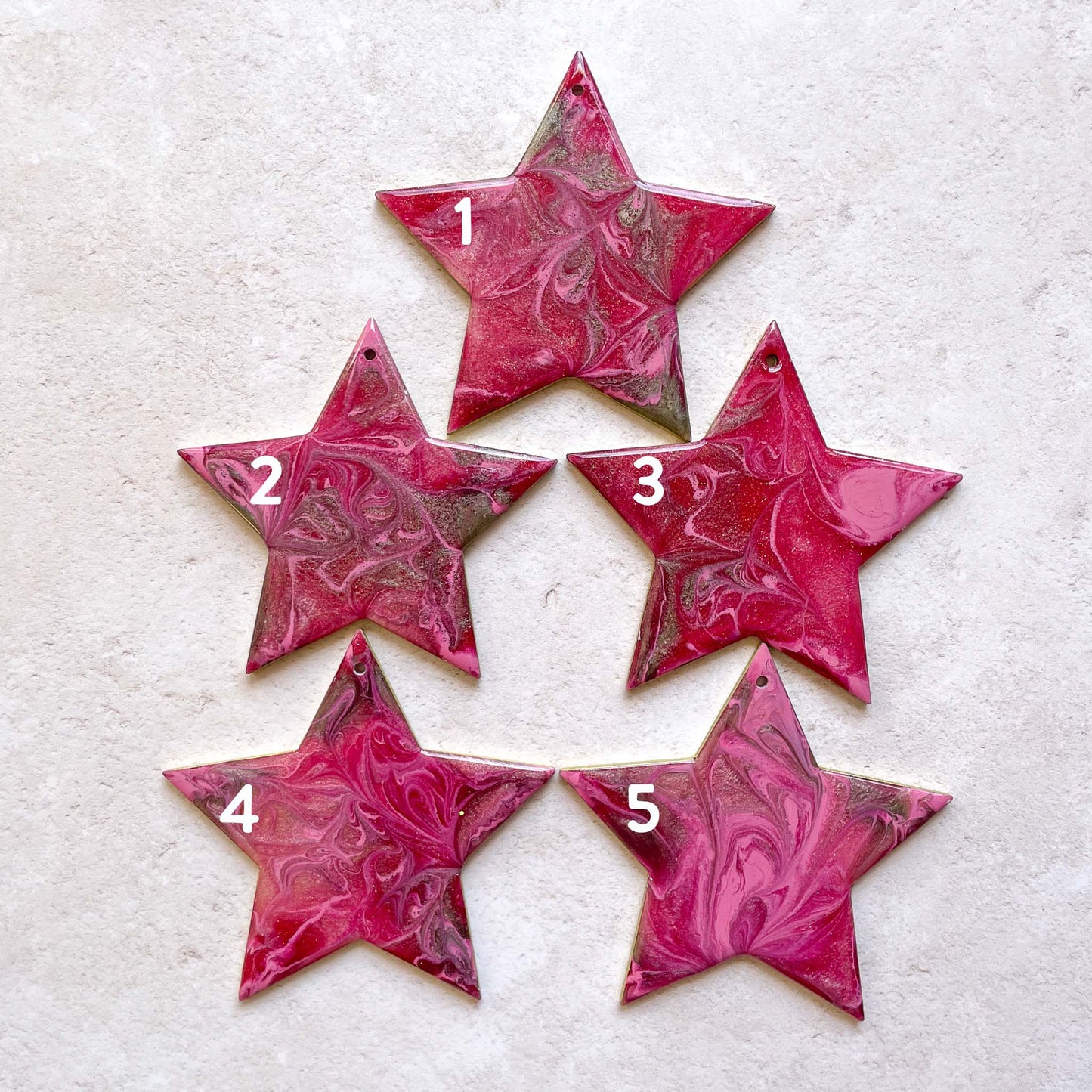 Pink and Gold Glittery Star Christmas Tree Decoration