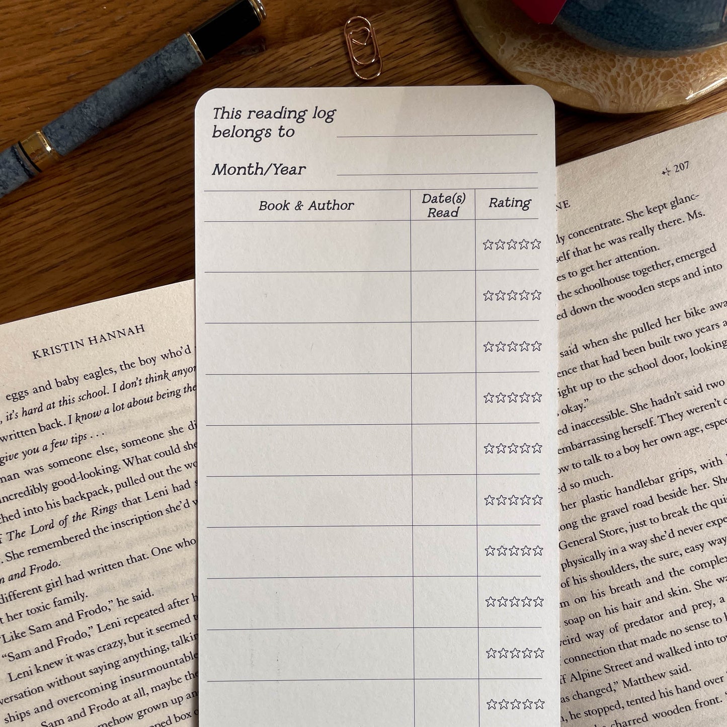 Reading Log Bookmark - Single, Set of 3, or Book Club Pack (10)