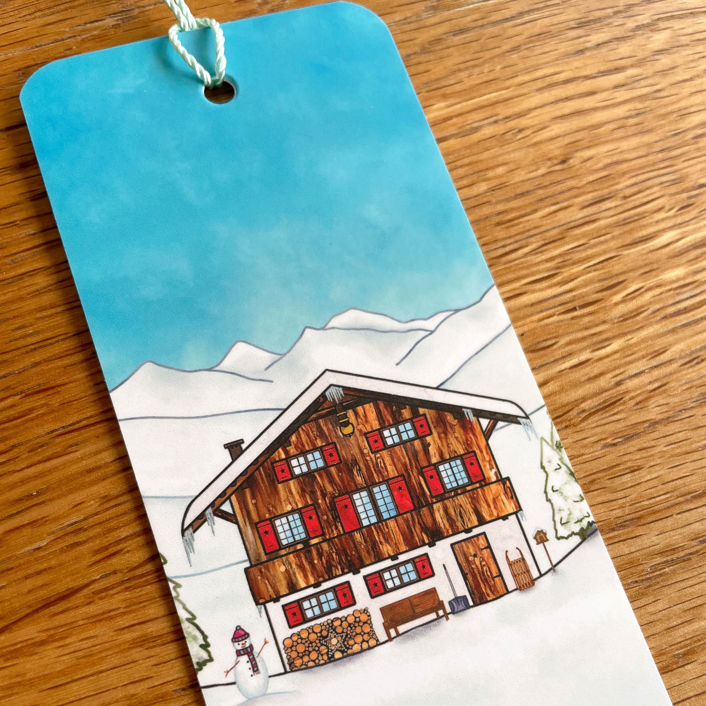 Swiss Mountain Chalet in Winter Bookmark