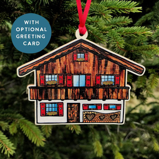Swiss Chalet Decoration with optional greeting card