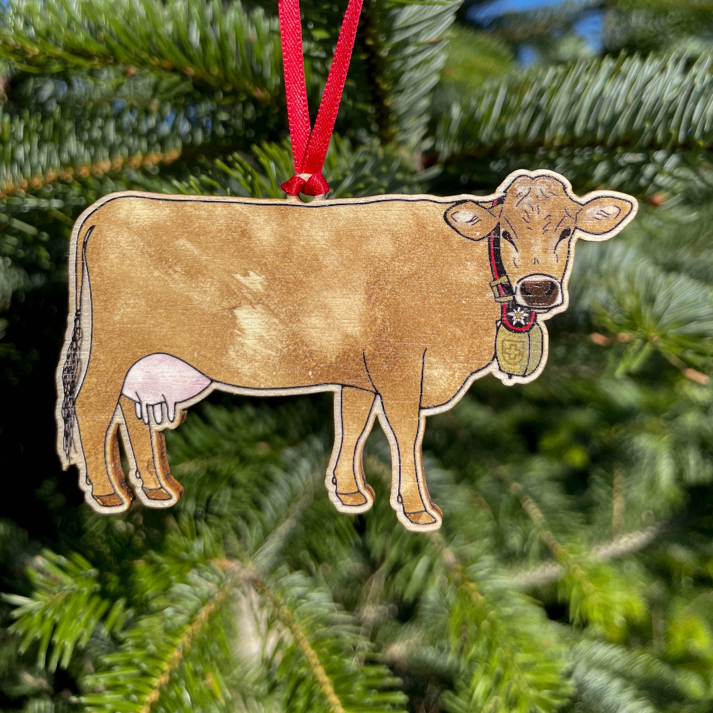 Swiss Cow Souvenir Decoration with/without greeting card