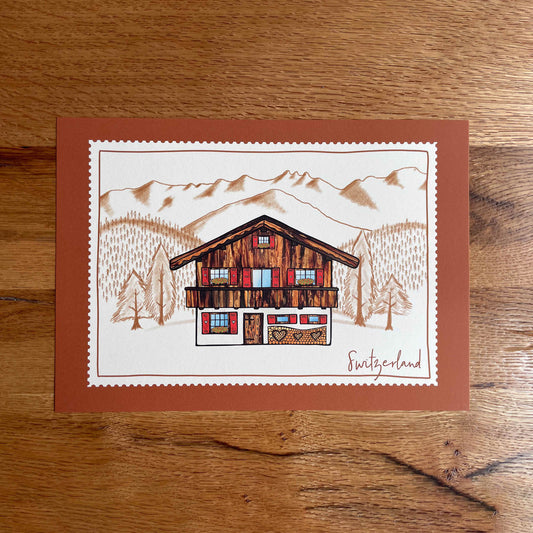 A4 print of an enchanting Swiss mountain landscape, perfect for nature-loving hikers and outdoor enthusiasts.