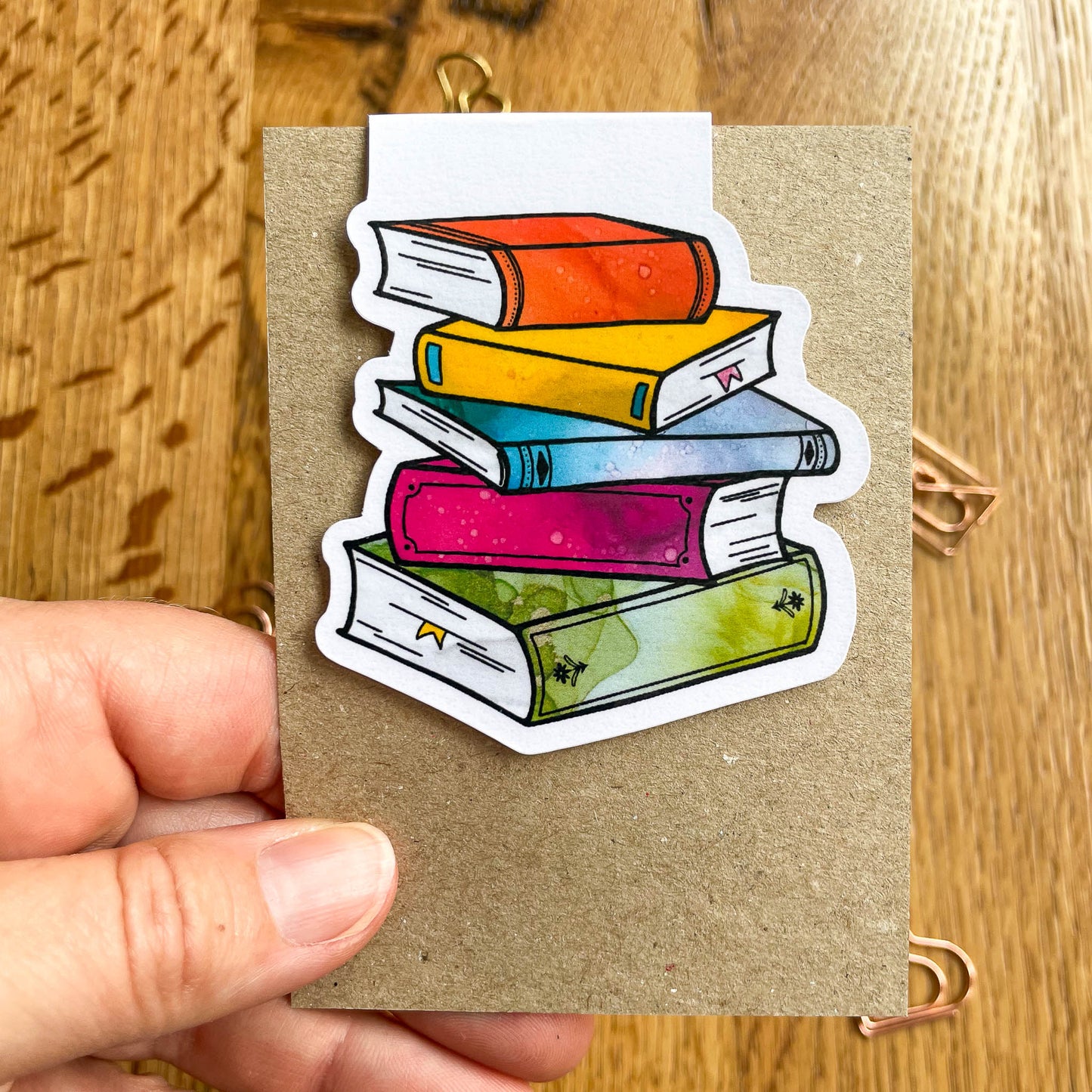 Colourful magnetic bookmark for teachers with personalised name feature