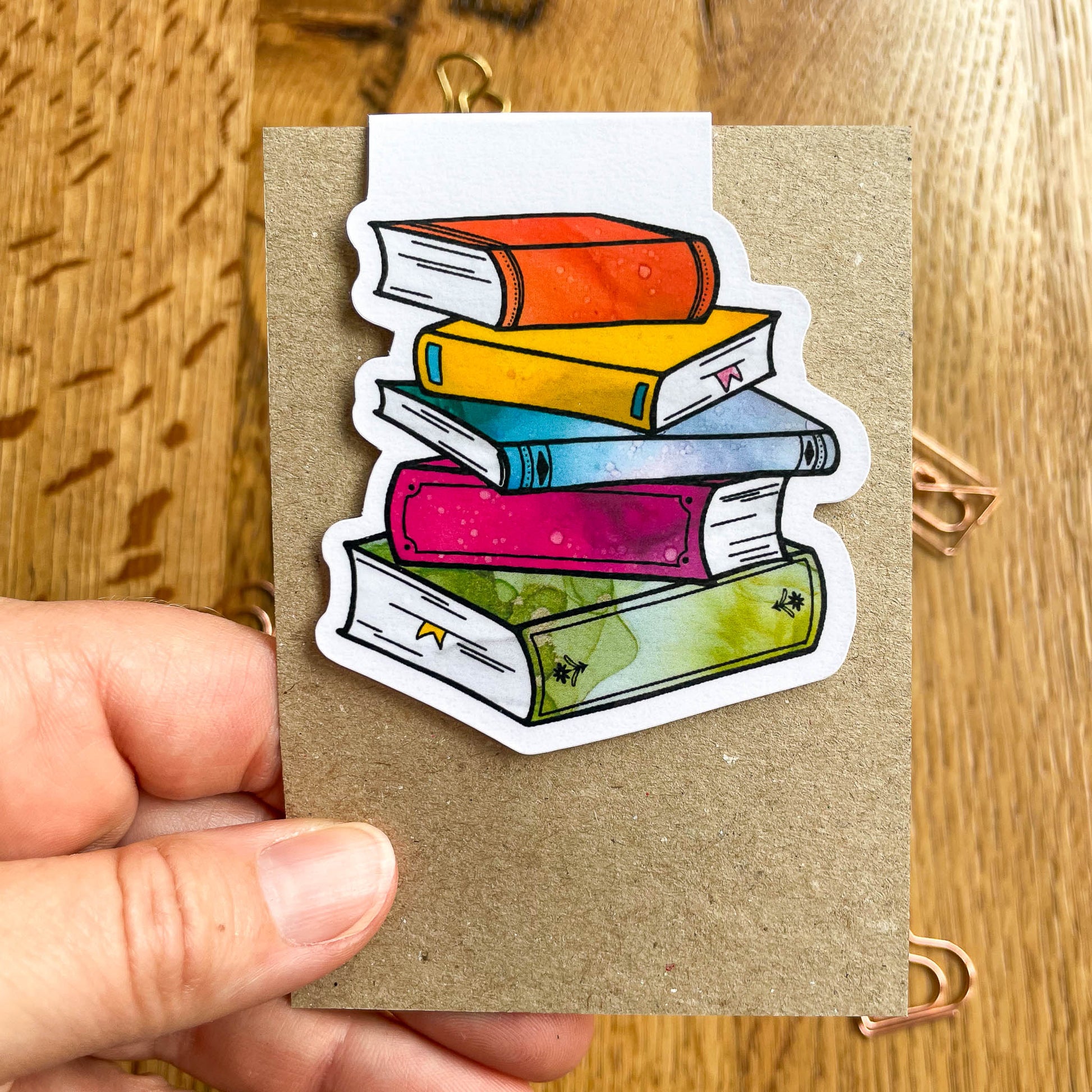 Colourful magnetic bookmark for teachers with personalised name feature