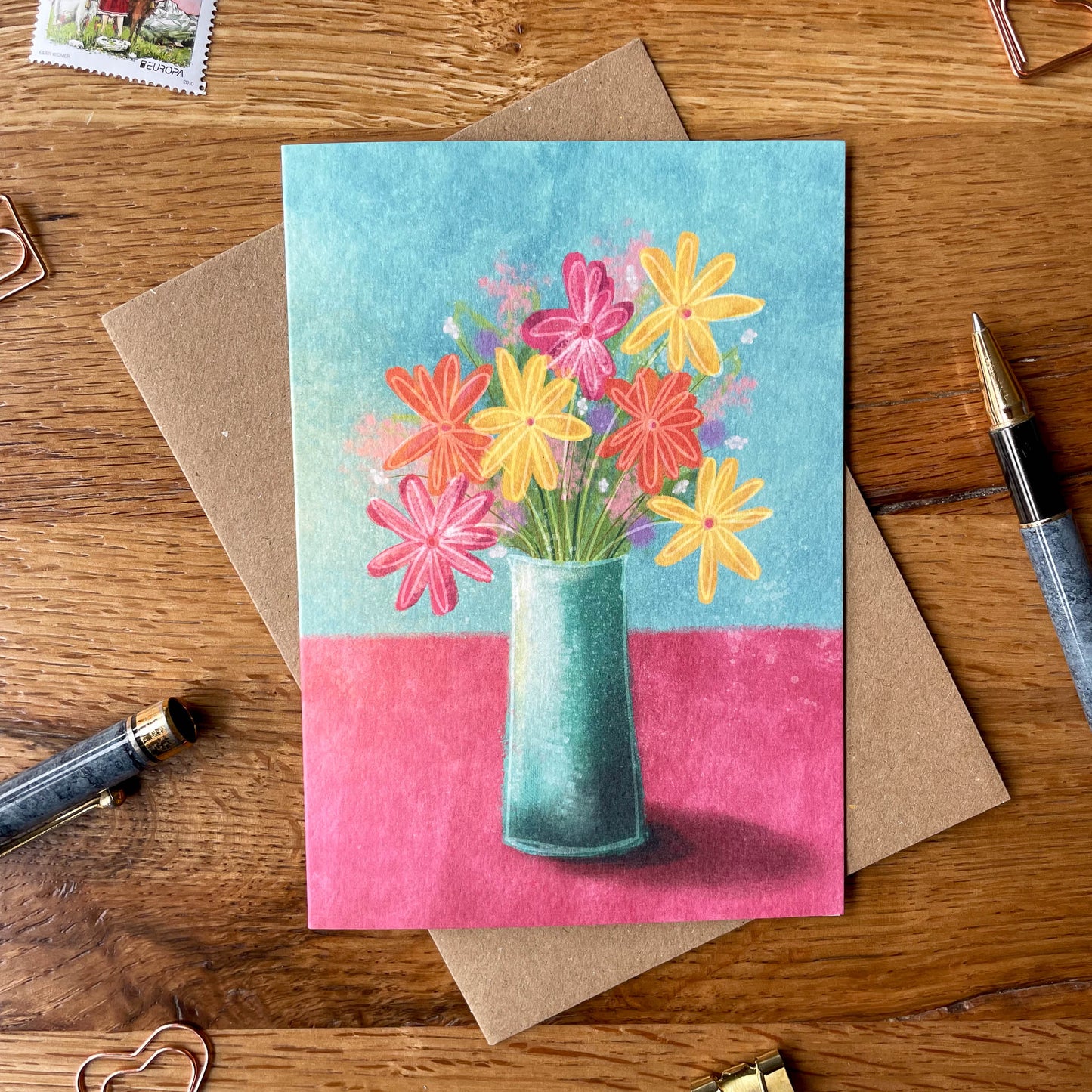Cheerful Flowers in a Vase