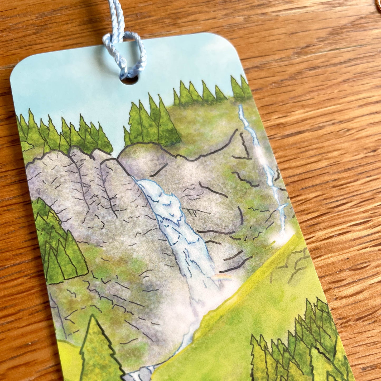 Stäubifall Tassel Bookmark - Swiss Waterfall Illustration