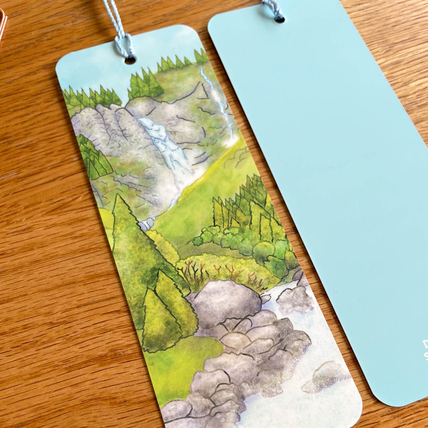 Stäubifall Tassel Bookmark - Swiss Waterfall Illustration