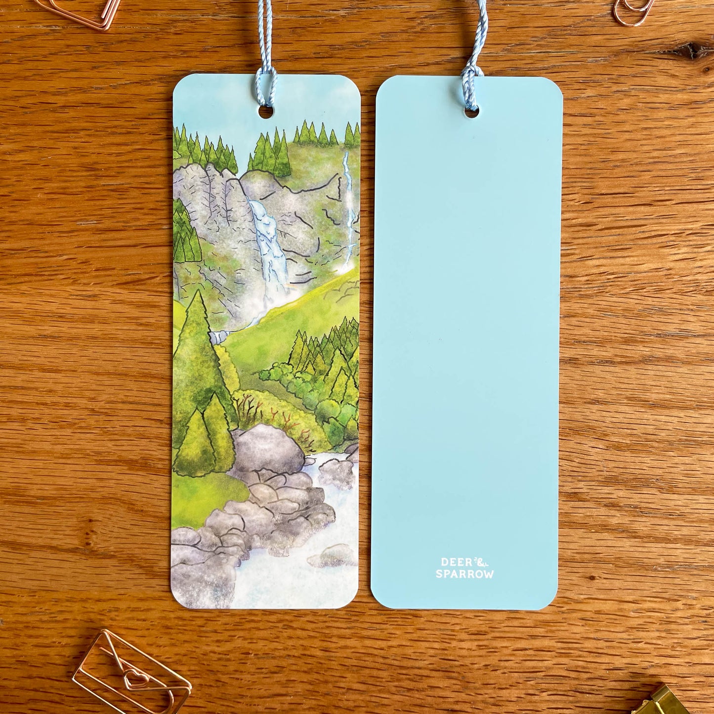 Stäubifall Tassel Bookmark - Swiss Waterfall Illustration