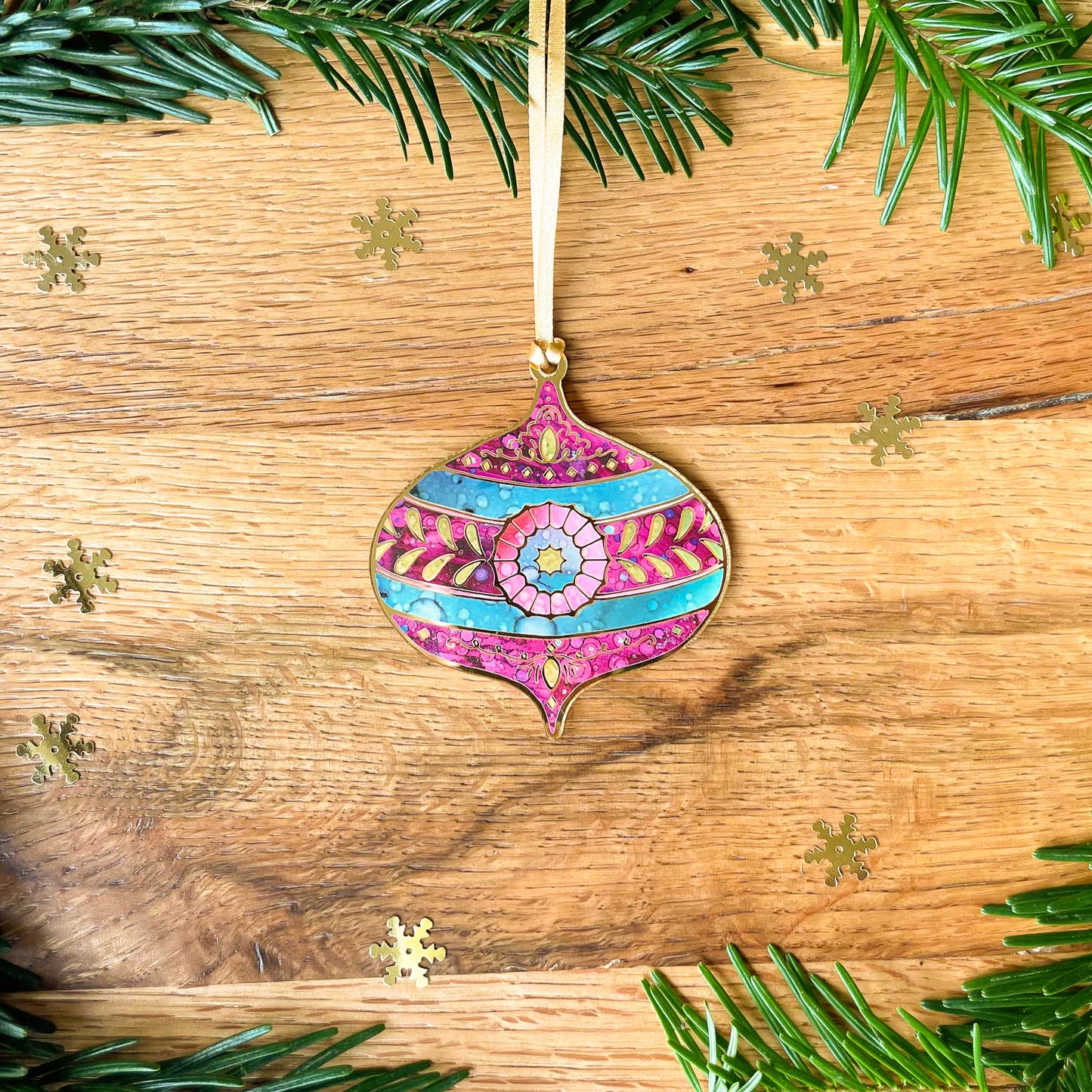 Retro Mirrored Christmas Bauble