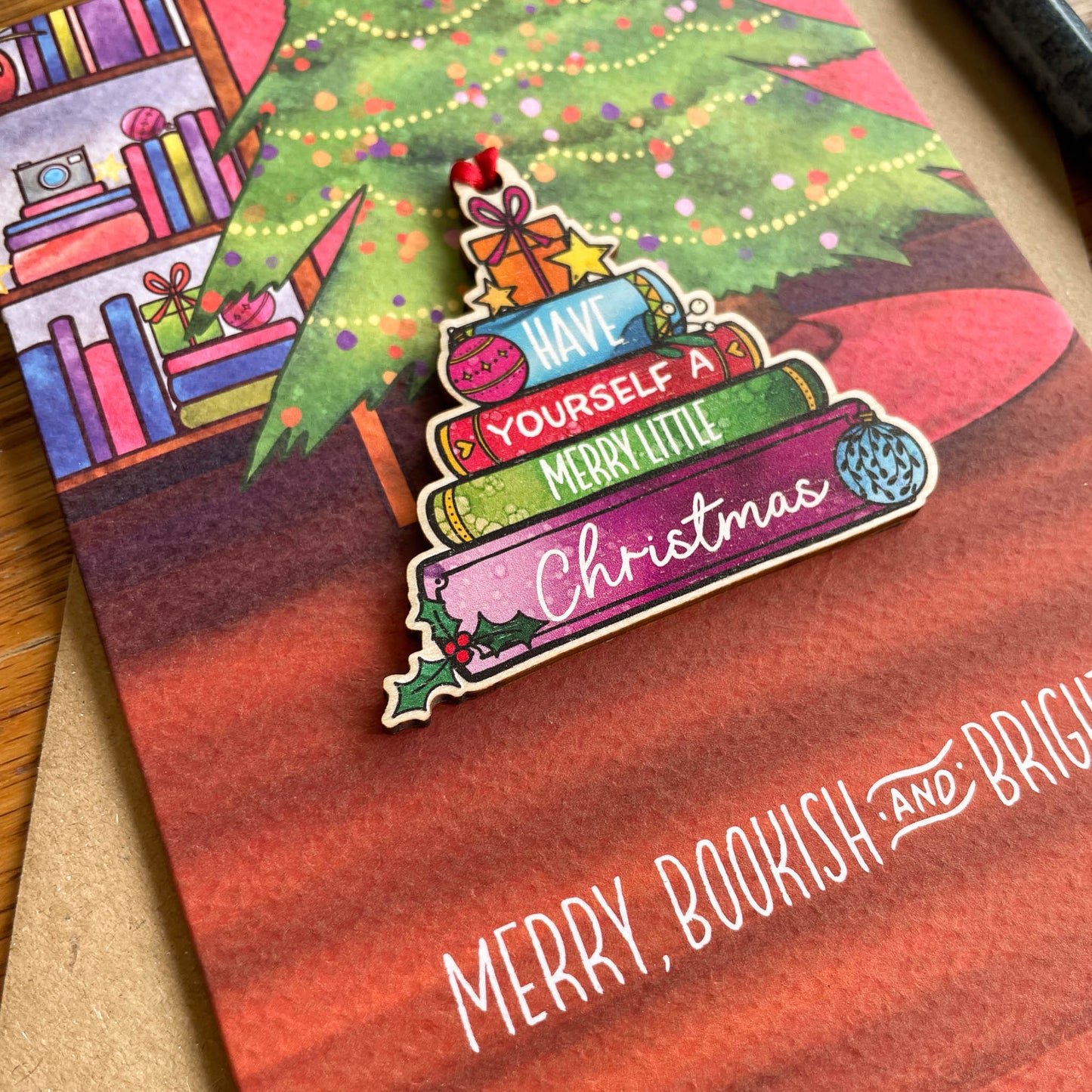 Book Stack Christmas Tree Ornament