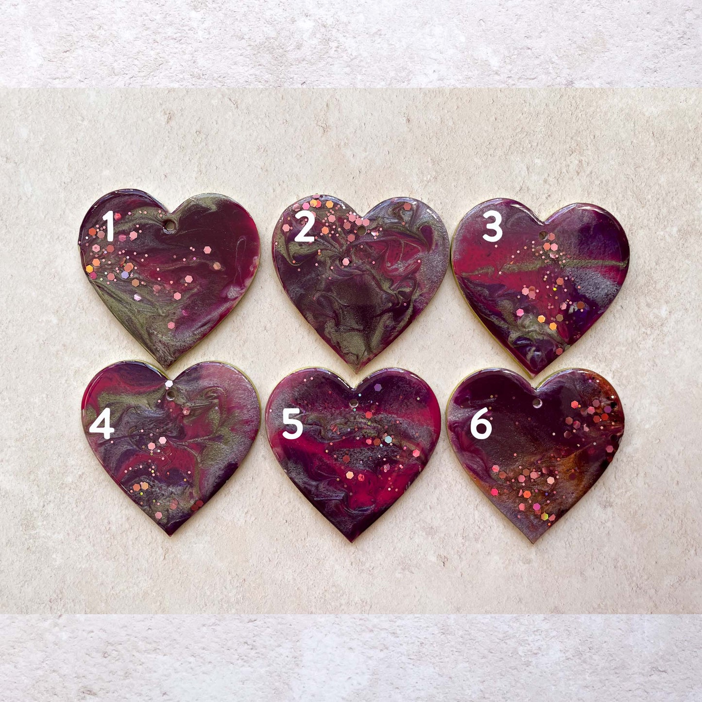 Purple, Copper and Gold Heart Hanging Decoration