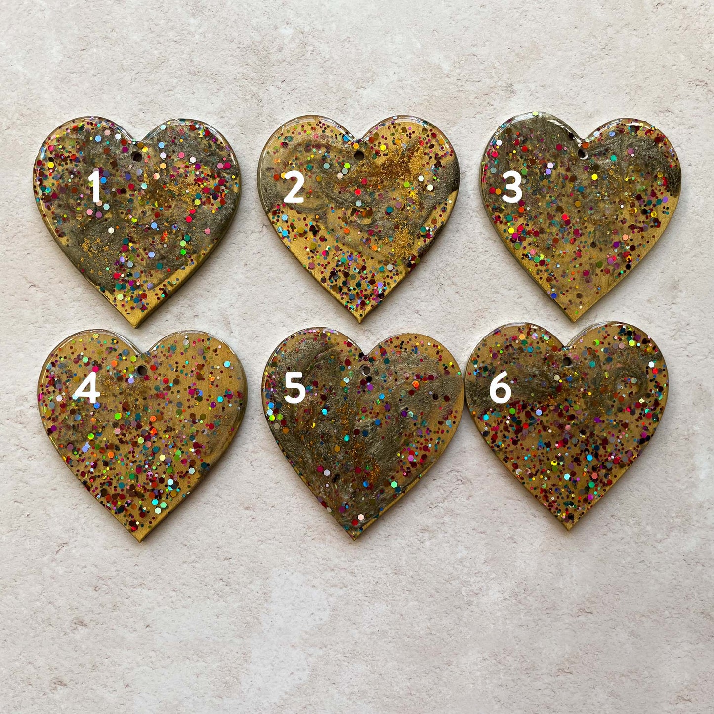 Glitter and Gold Celebration Heart Hanging Decoration