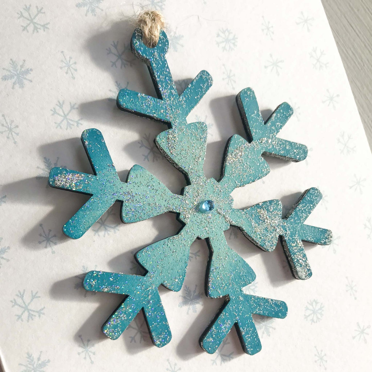 Keepsake Snowflake Decoration on "With love from Switzerland" Card