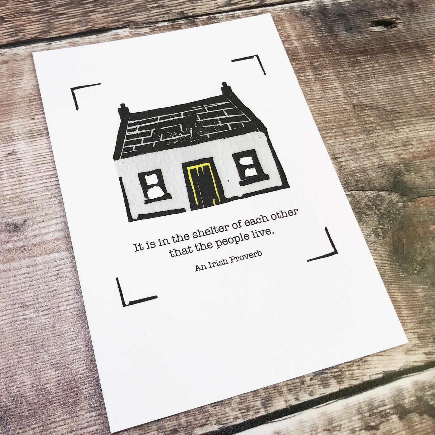 Irish Cottage & Irish Proverb Print