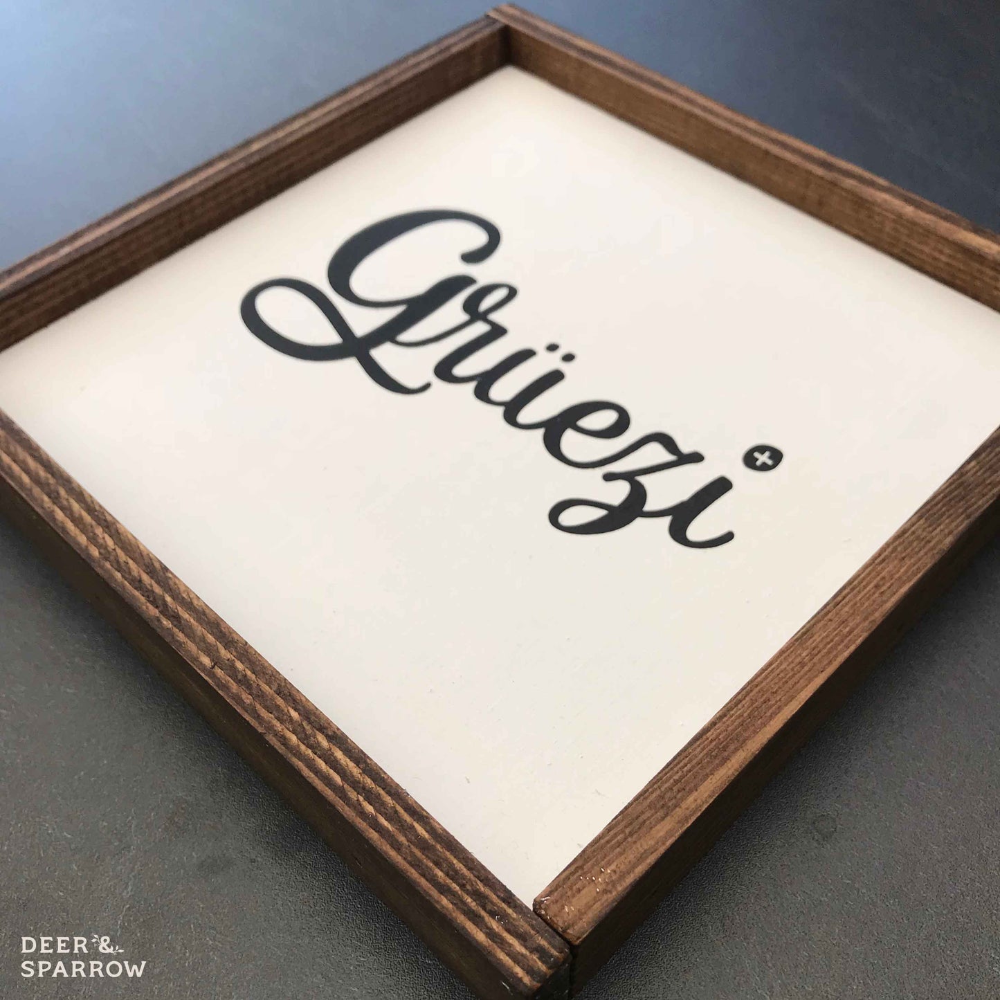 Grüezi Wooden Plaque