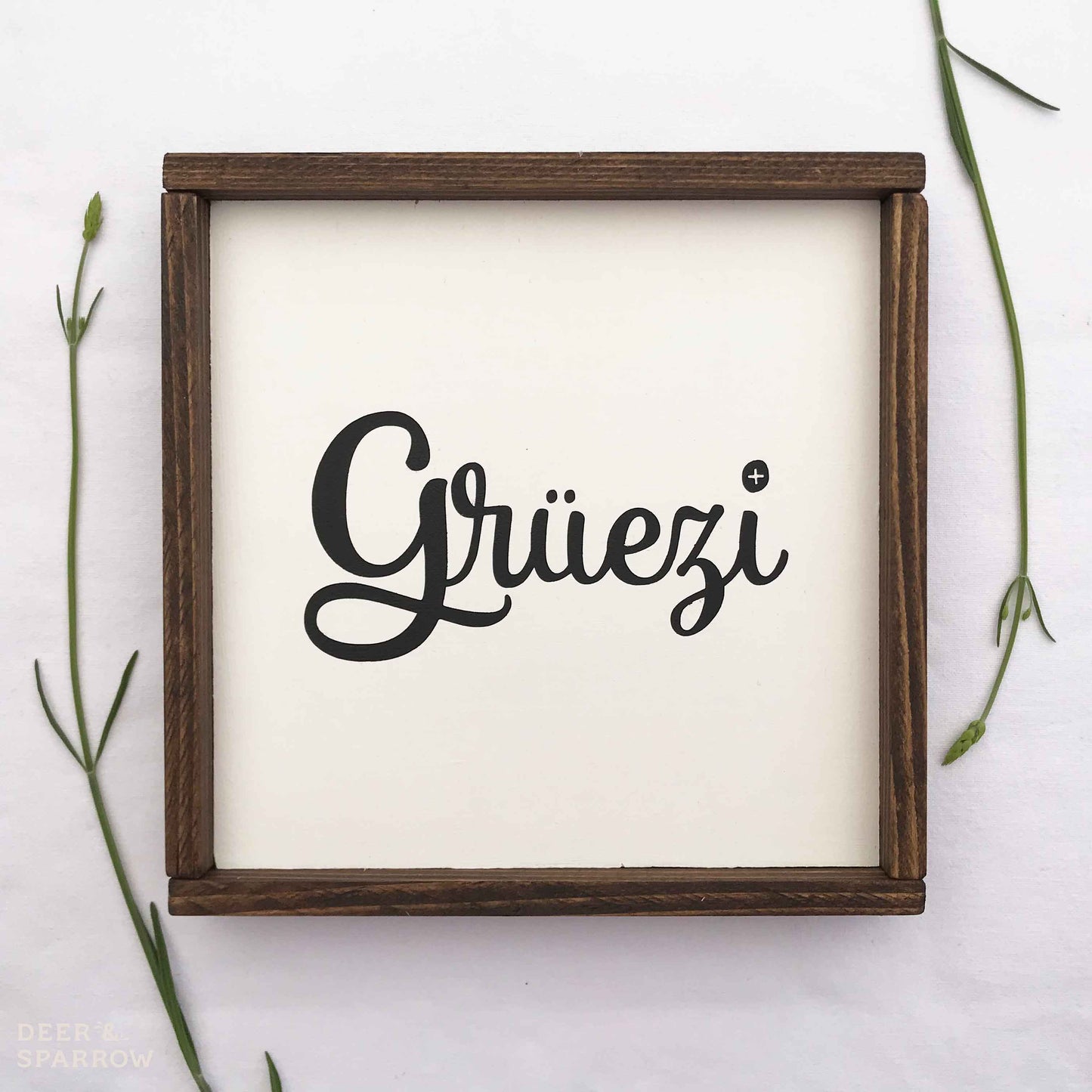 Grüezi Wooden Plaque