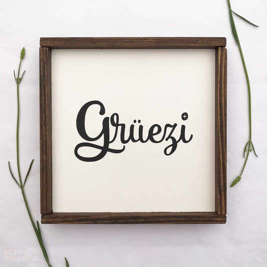 Grüezi Wooden Plaque