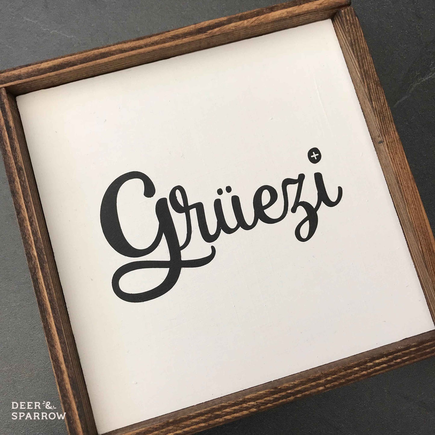 Grüezi Wooden Plaque