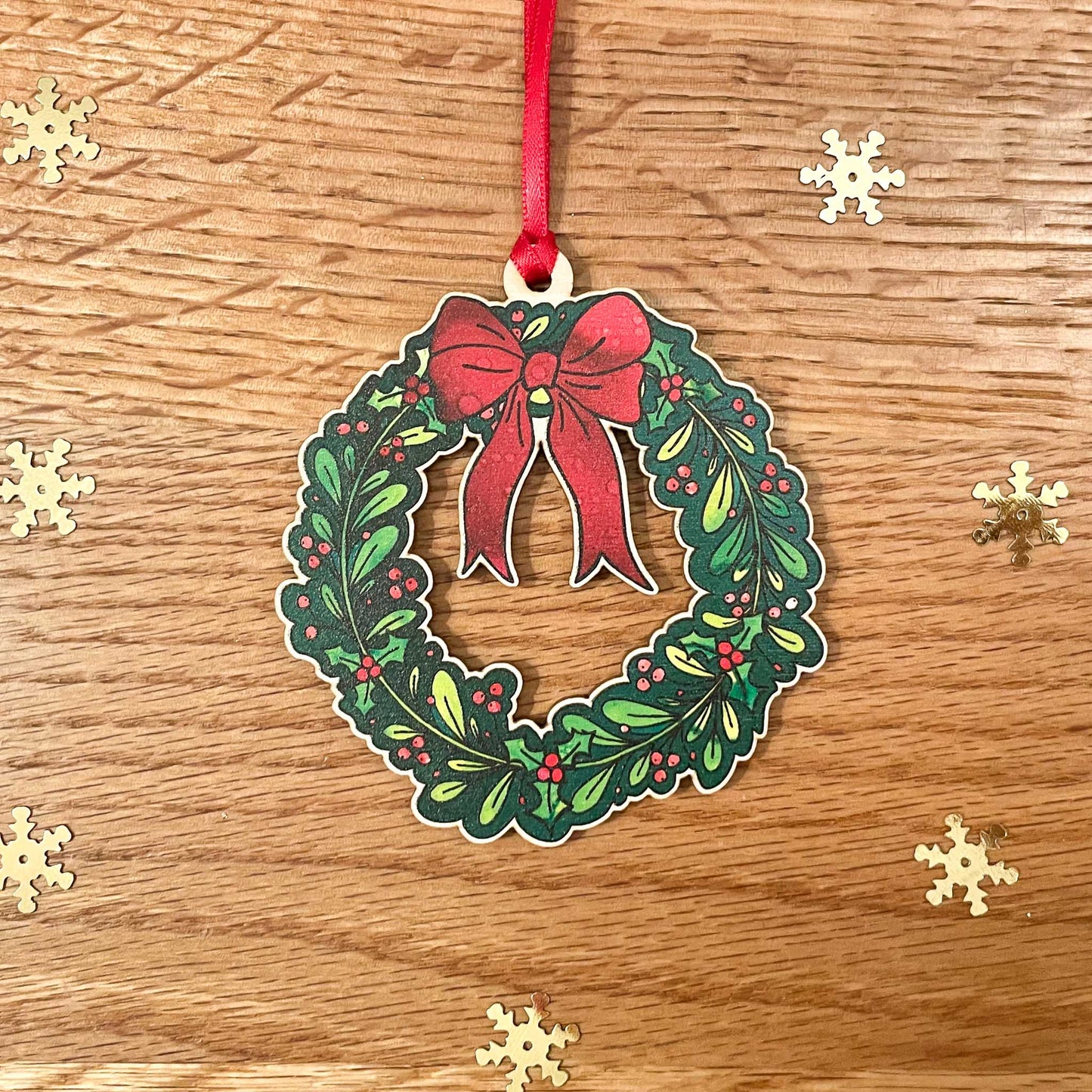 Christmas Wreath Decoration & Greeting Card