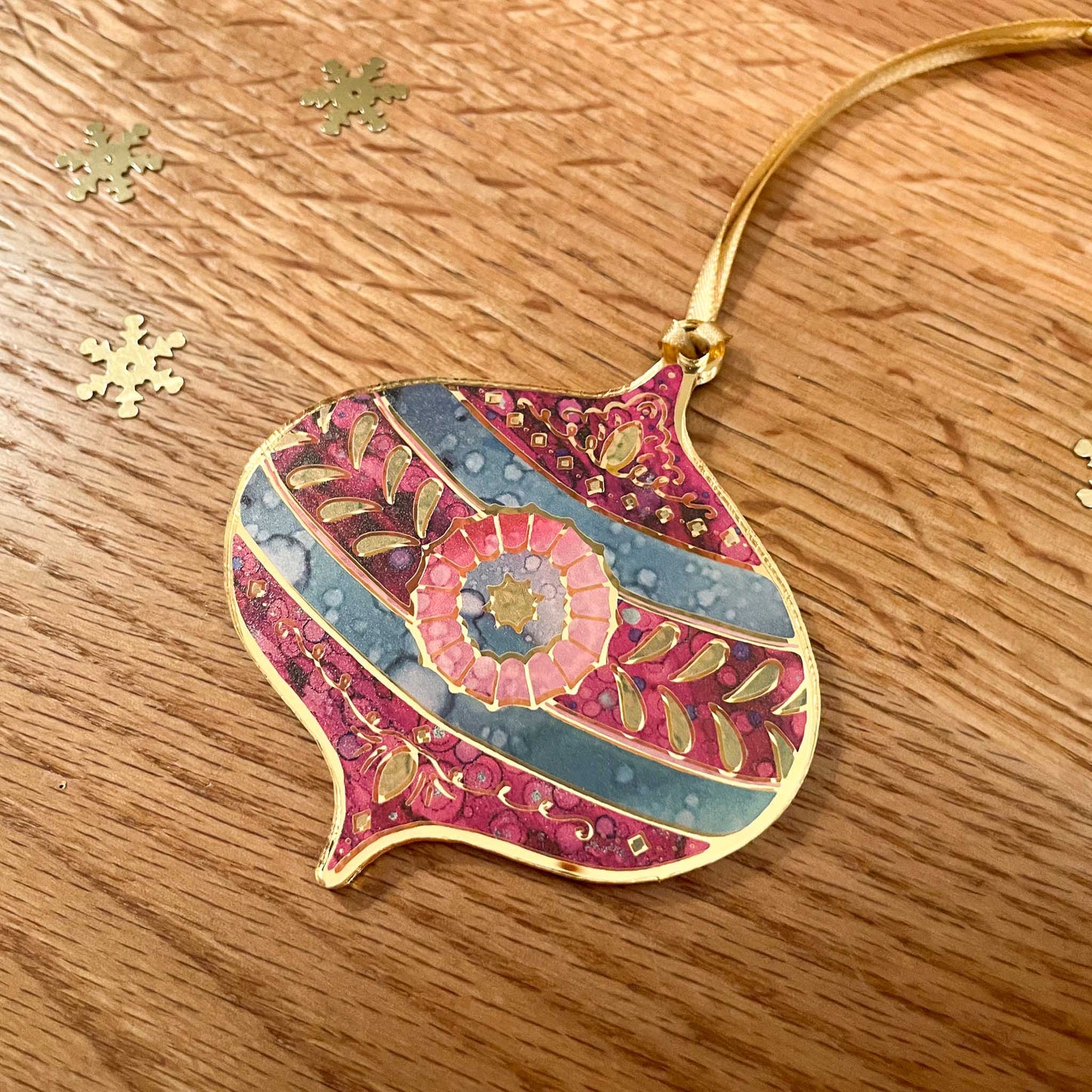 Retro Mirrored Christmas Bauble