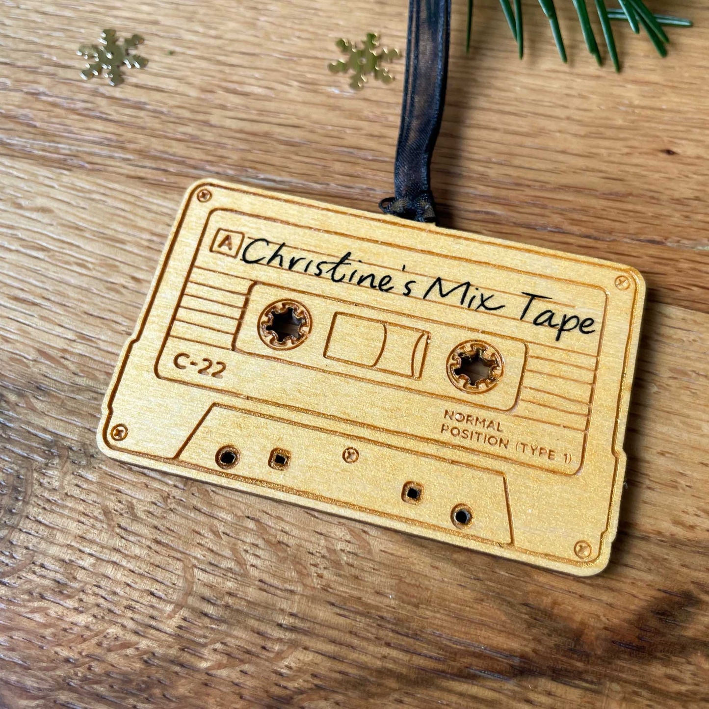Personalised Mix Tape Cassette Decoration & Greeting Card