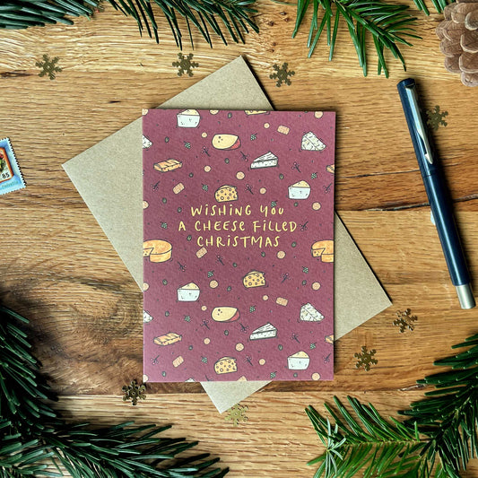 Cheese Pattern Christmas Card