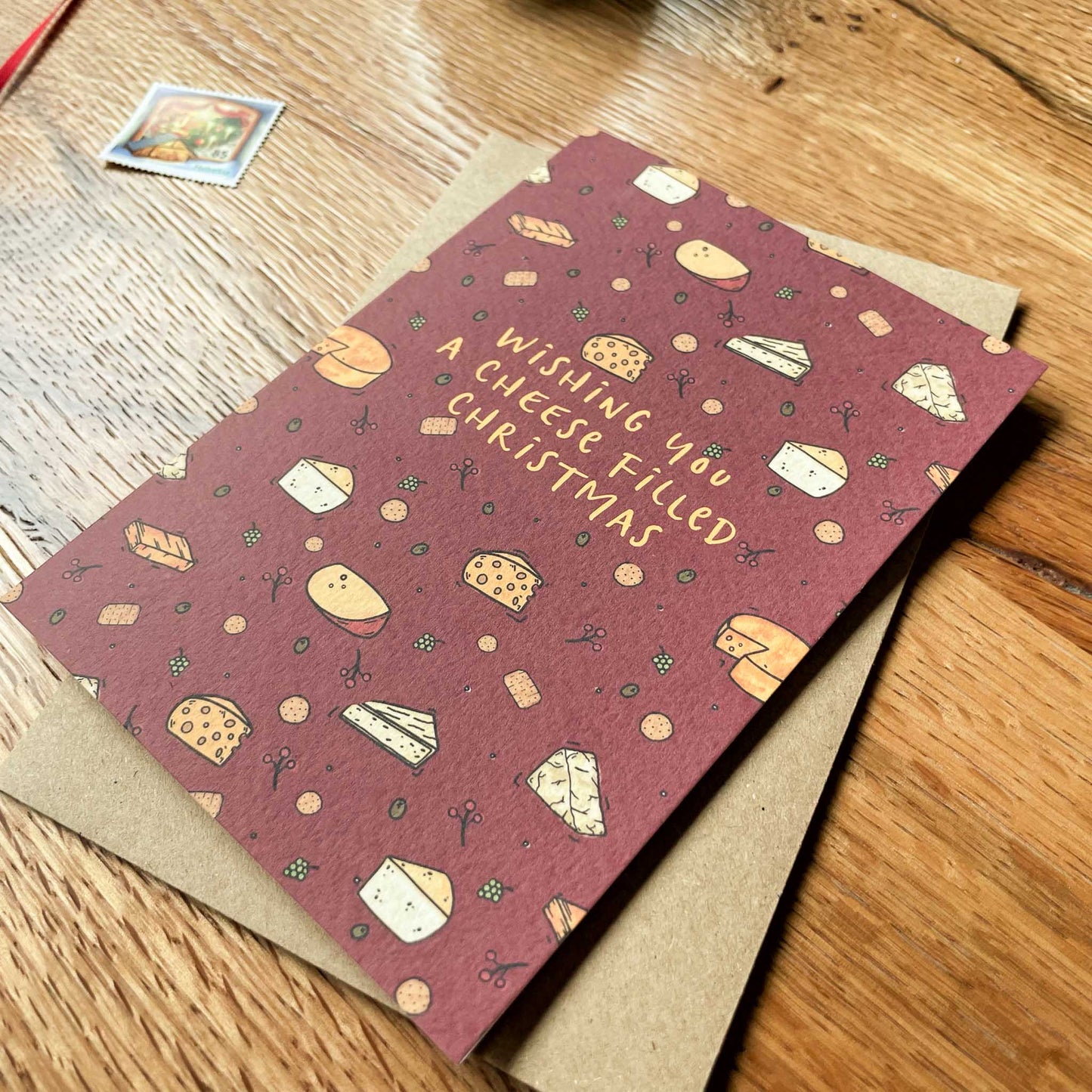 Cheese Pattern Christmas Card