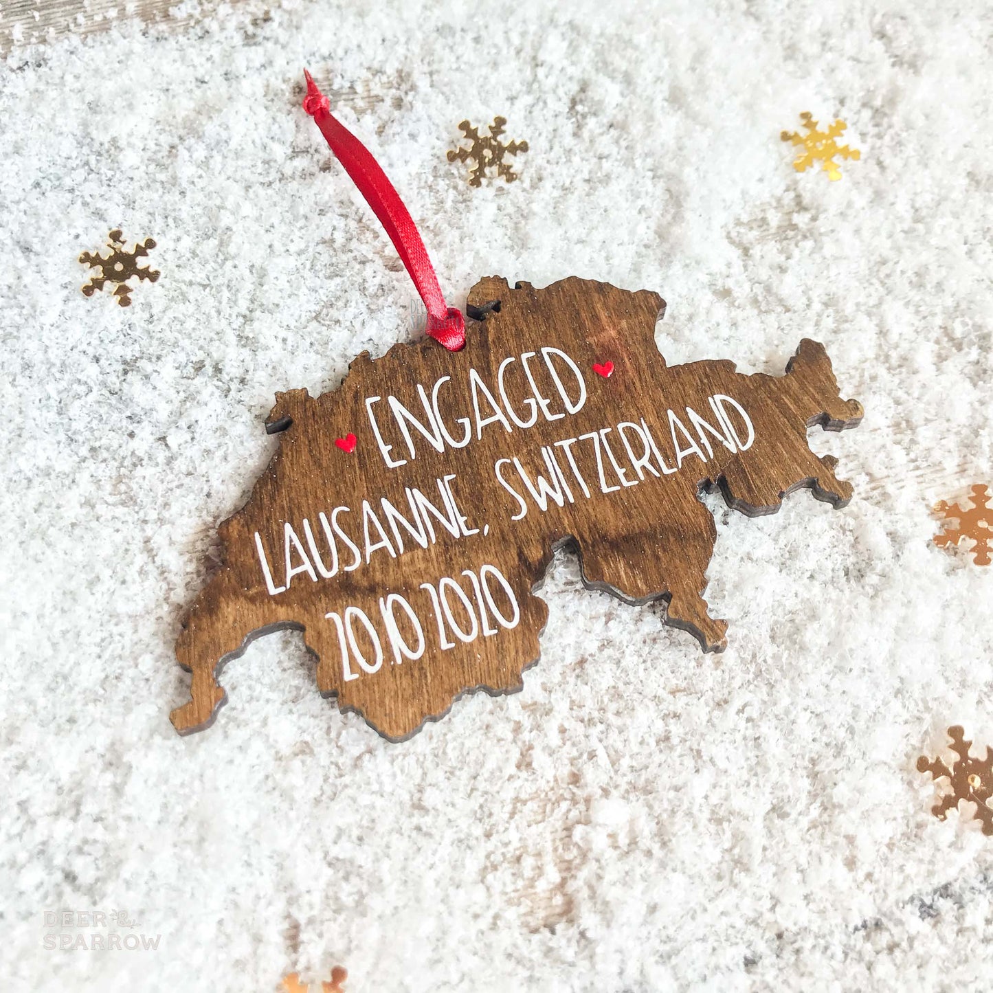 Personalised Switzerland Shaped Decoration