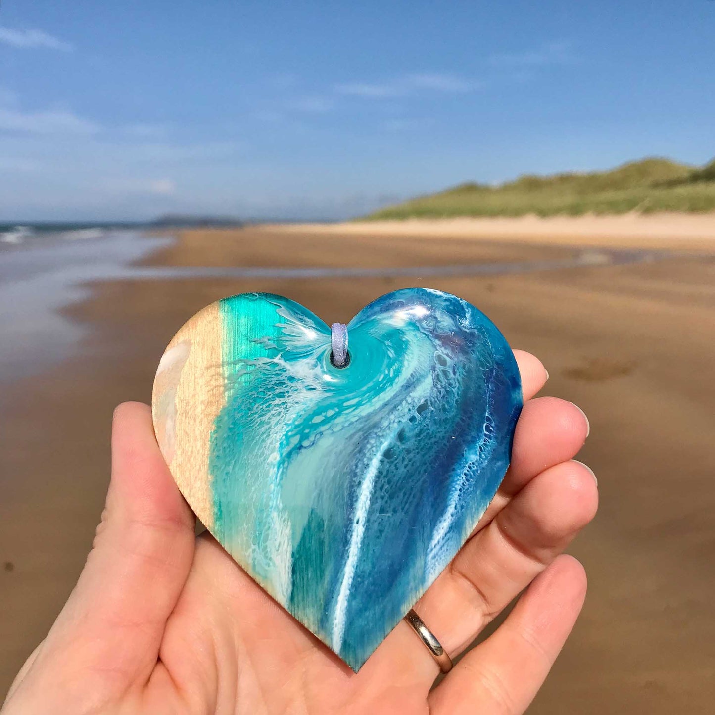 Ocean Heart Hanging Decoration with/without Greeting Card